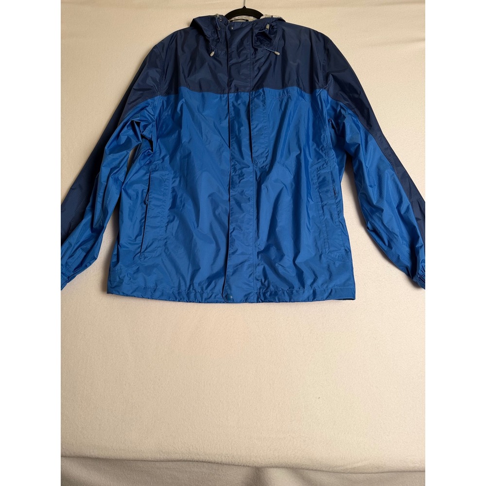 LL Bean Mens XXL Rain Jacket Blue Trail Model Hooded Ripstop Shell 301503
